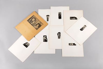 Le prostitute - tecnica mista su carta