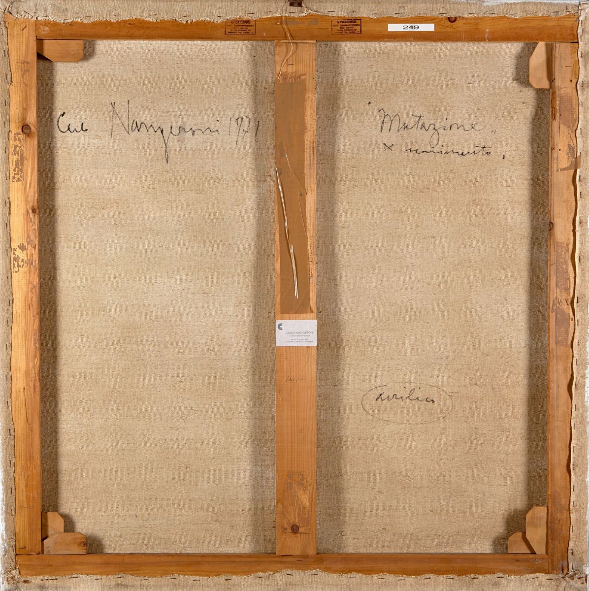 Carlo Nangeroni - Mutazione per movimento, acrilico su tela, 1971