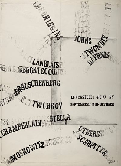 Manifesto per la mostra collettiva di Rauschenberg, Scarpitta, Stella, Twombly e altri presso la ...