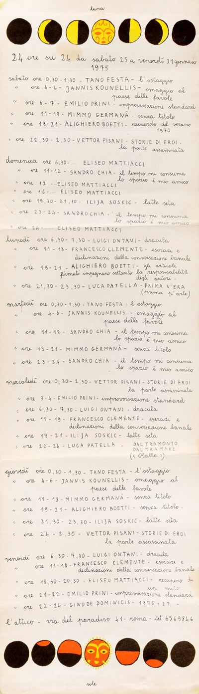 Locandina galleria L'Attico, stampa offset, 1975