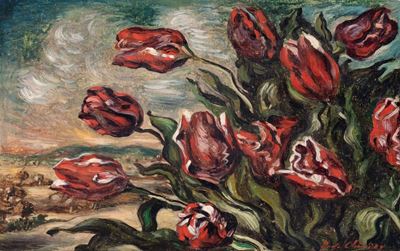 Tulipani, olio su cartone telato