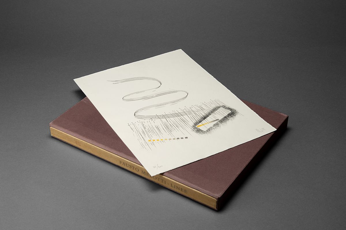 Fausto Melotti - Linee, volume con litografia, 1975