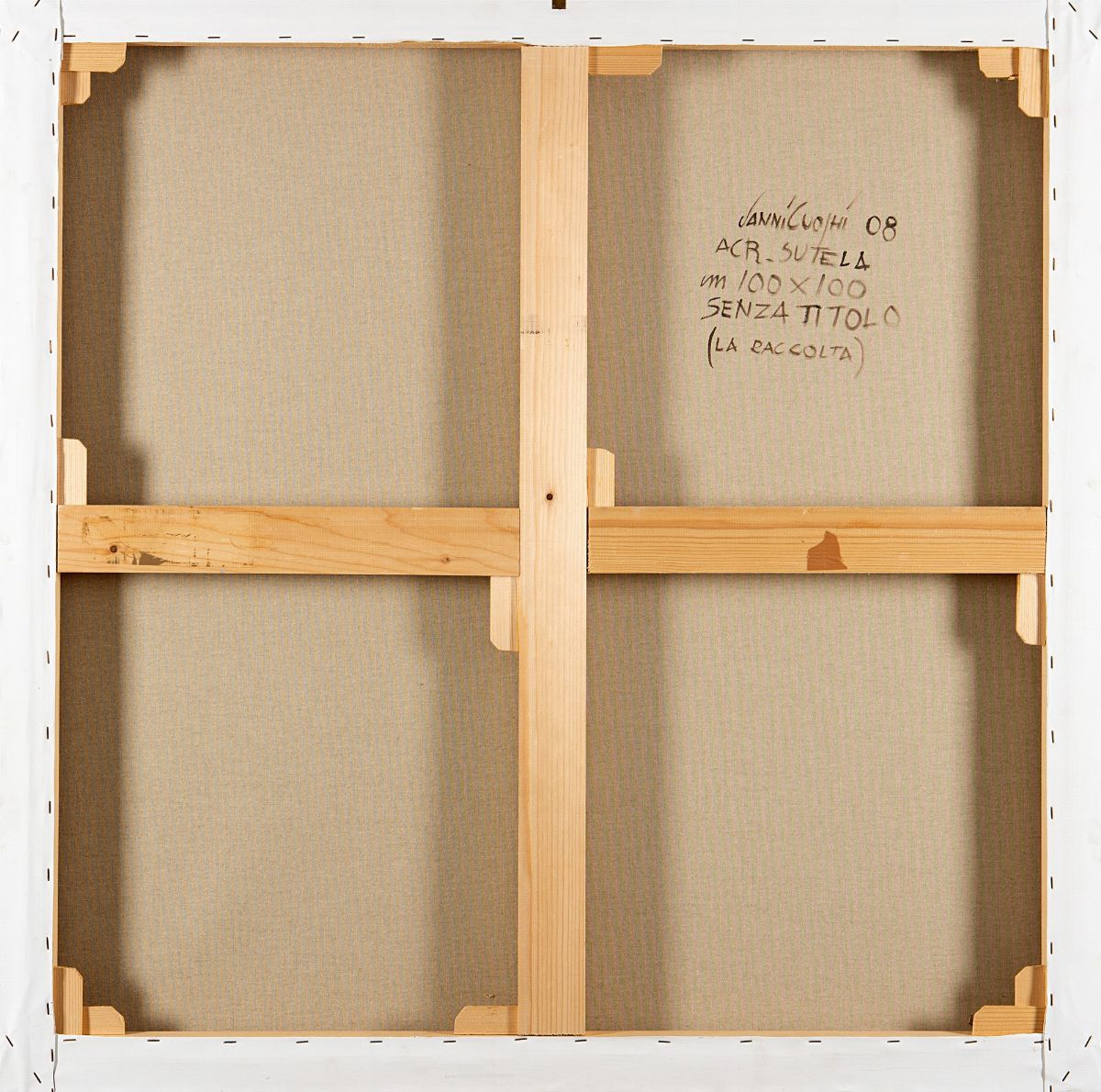 Vanni Cuoghi - Senza titolo (la raccolta), acrilico su tela, 2008, cm 100x100