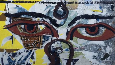 Katmandu (1988), décollage e sovrapittura su lamiera