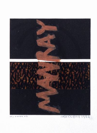 Copia d'artista n°7, 1974, tecnica mista su cartoncino