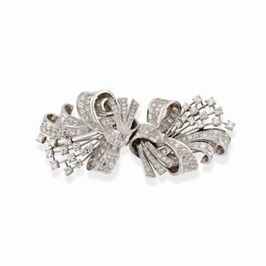A platinum, 18k white gold and diamond brooch, circa 1930