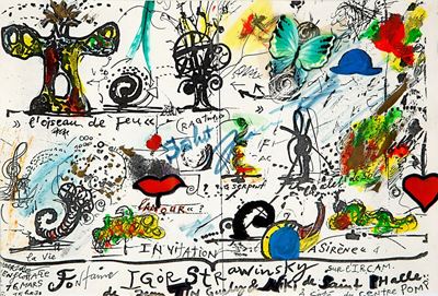L'oiseu de Feu, tecnica mista e collage su carta