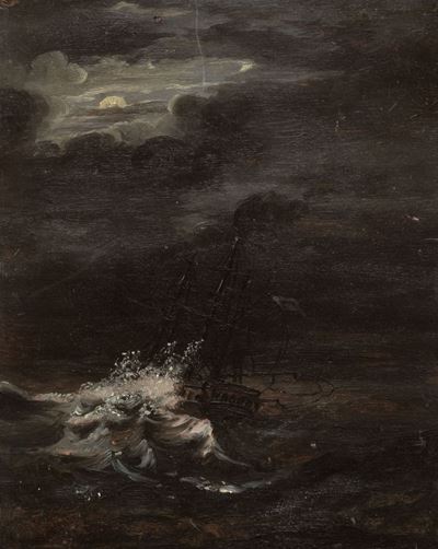 Notturno con Veliero in Navigazione