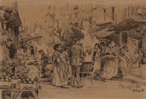 Naples, market scene