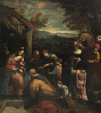 Adorazione dei Magi, olio su tela