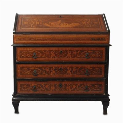 Ribalta Lombarda in Legno Intarsiato, Fine Secolo XVIII - Inizi Secolo XIX