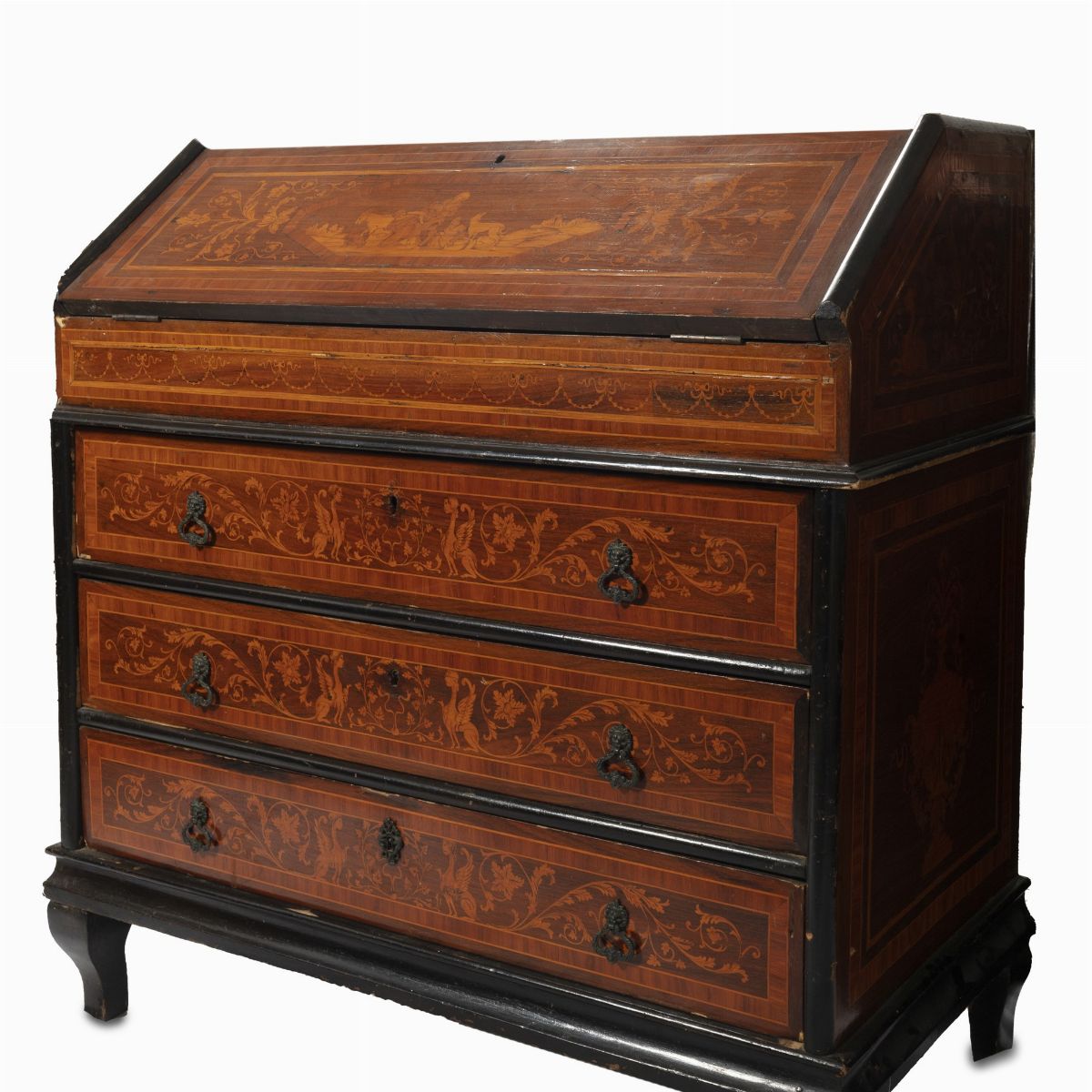 Ribalta Lombarda in Legno Intarsiato, Fine Secolo XVIII - Inizi Secolo XIX