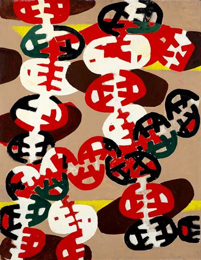 Superficie 9 (Incroci), olio su tavola, 1951