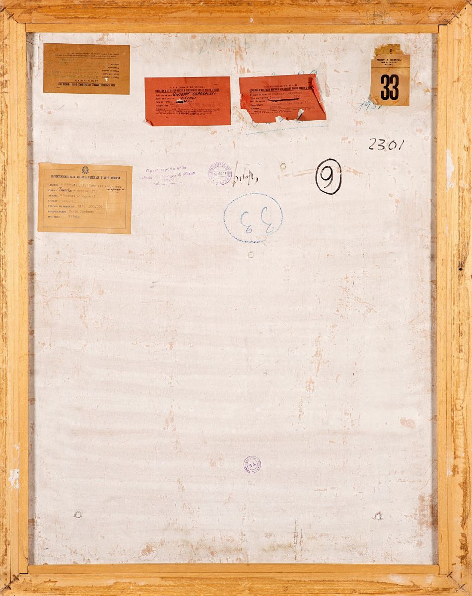 Giuseppe Capogrossi - Superficie 9 (Incroci), olio su tavola, 1951