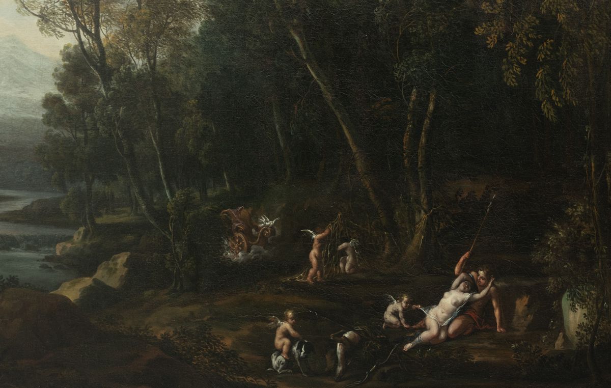 Filippo Lauri - Paesaggio con Venere e Adone