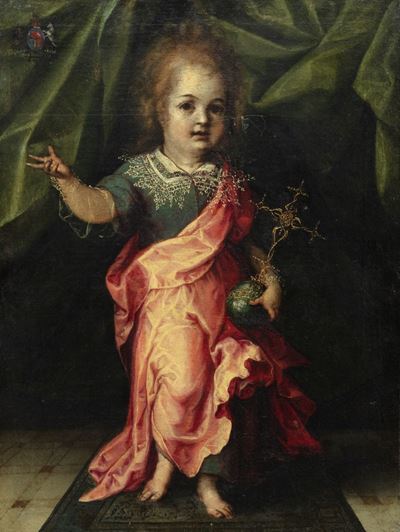 Scuola fiamminga, Salvator Mundi - olio su tela