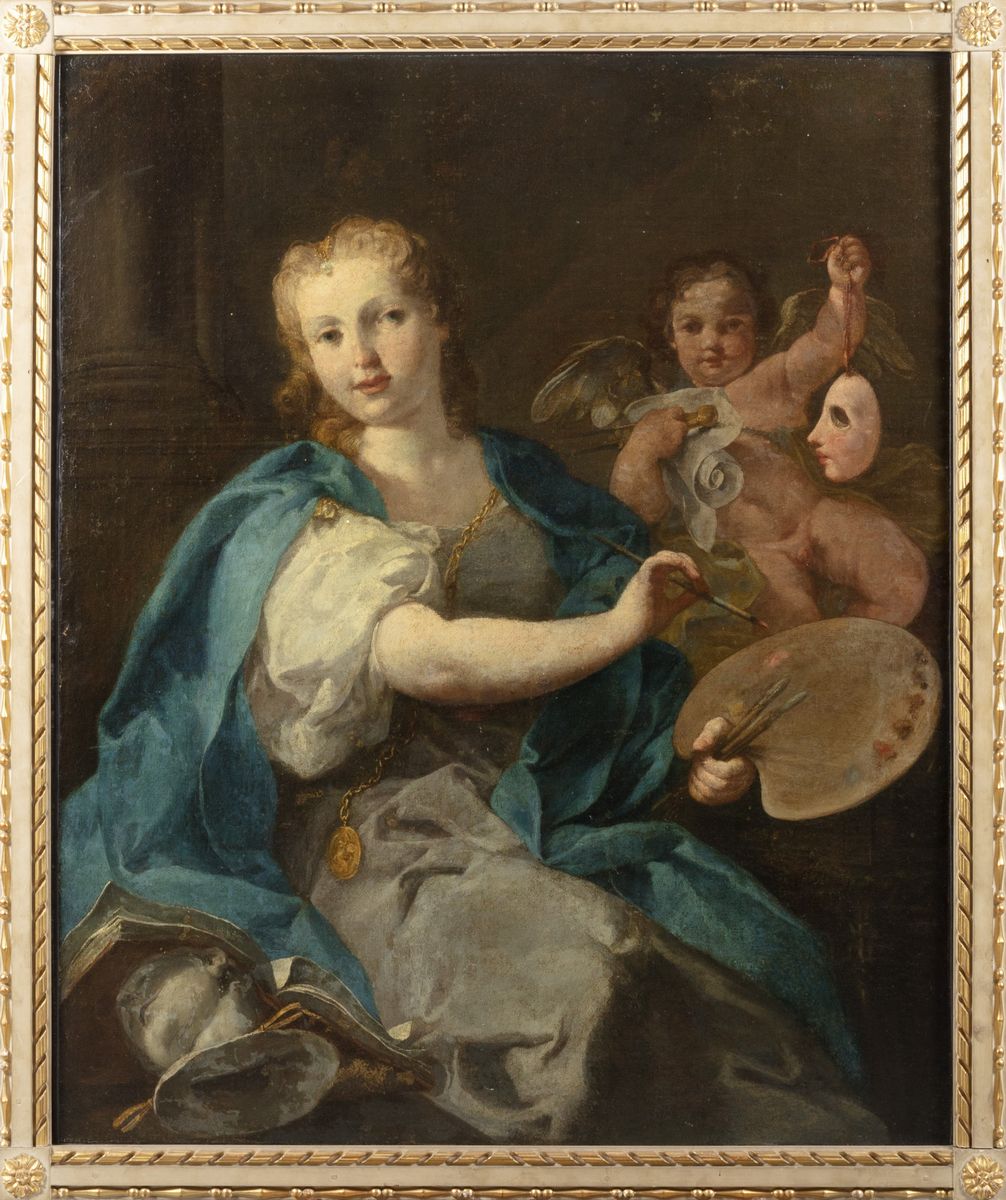Scuola Veneta, Secolo XVIII - Autore ignoto, Allegoria della Pittura, olio su tela