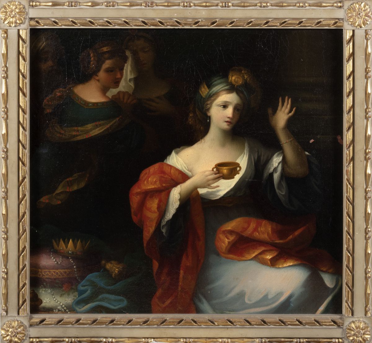 Scuola Emiliana, Secolo XVII - Autore Non Identificato, Artemisia riceve le ceneri di Mausolo, ol...