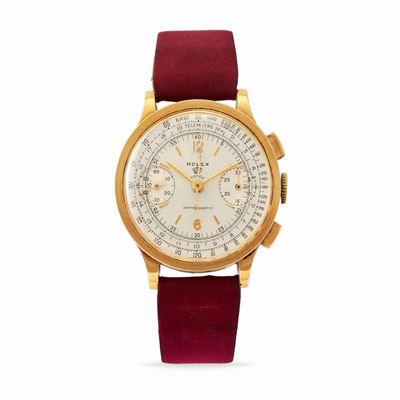 Cronografo Rolex 2811 personalizzato per Verga, anni '30, oro 18k