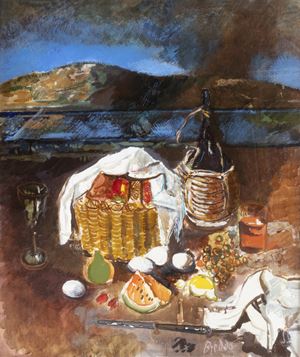 Still life with watermelon