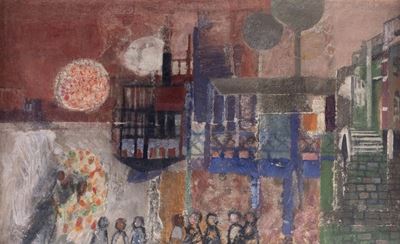 Muro dipinto, affresco del 1956