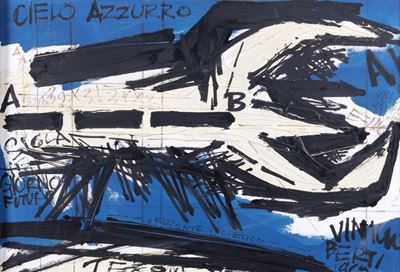 Cielo azzurro - tecnica mista su tela, 1967