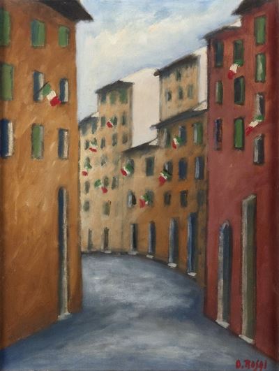 Festa nazionale, olio su tela