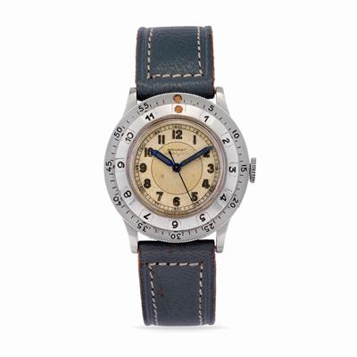 Cronoplan 11765, orologio da polso con doppia lunetta girevole, anni '40