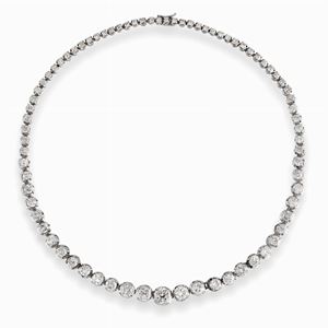 A 18K white gold and diamond necklace