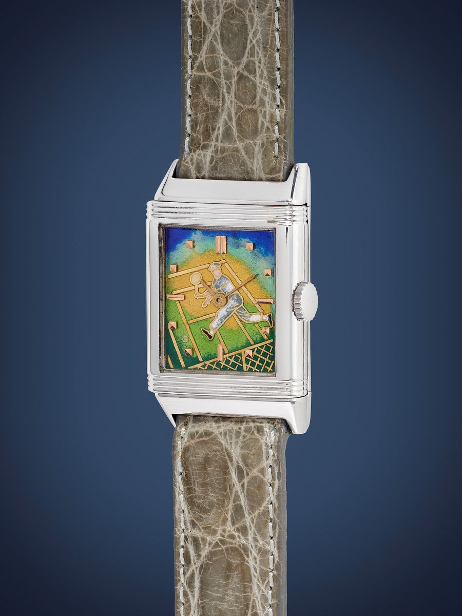 Jaeger-lecoultre - Reverso, Quadrante in smalto cloisonné con tema 'Wimbledon', anni '40