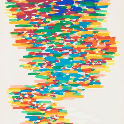 Senza titolo, tempera su carta applicata su tavola, 1973