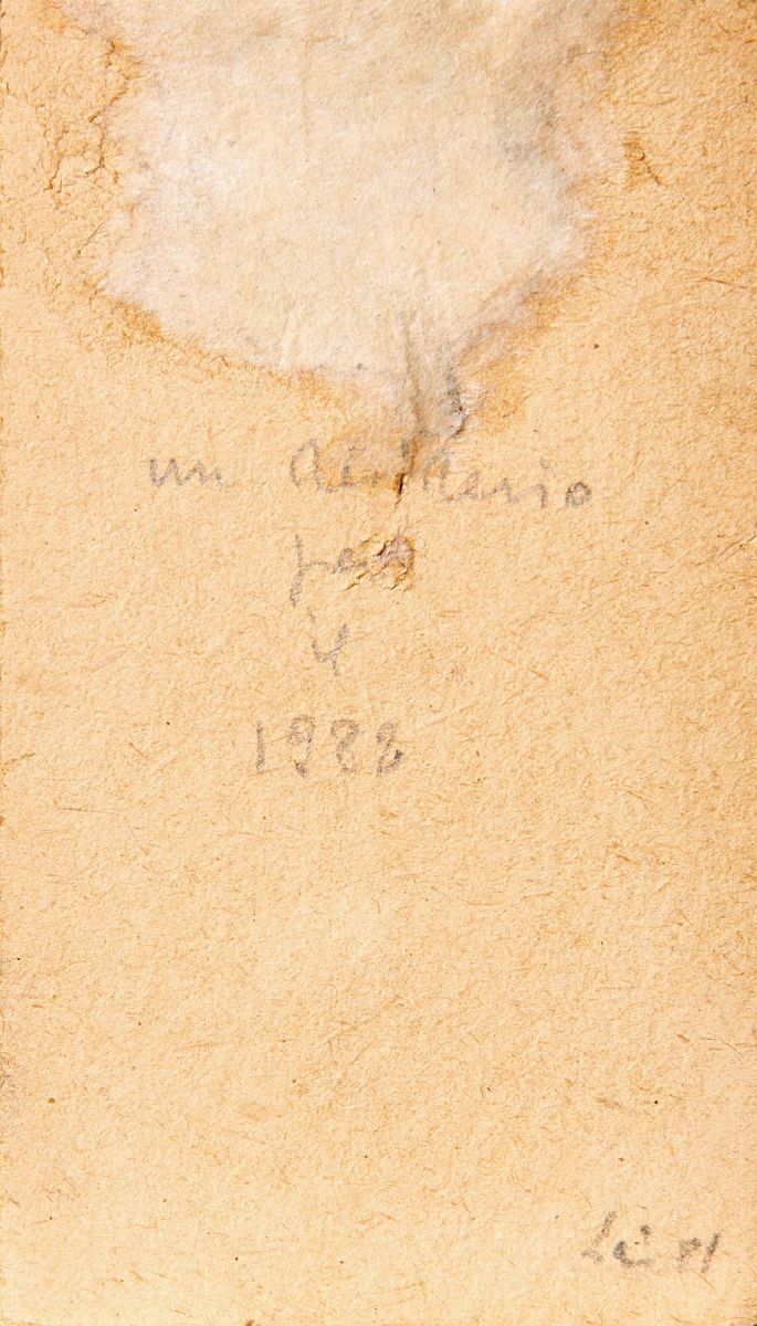 Maria Lai - Senza titolo (Un desiderio), tecnica mista su legno con filo di cotone e velluto