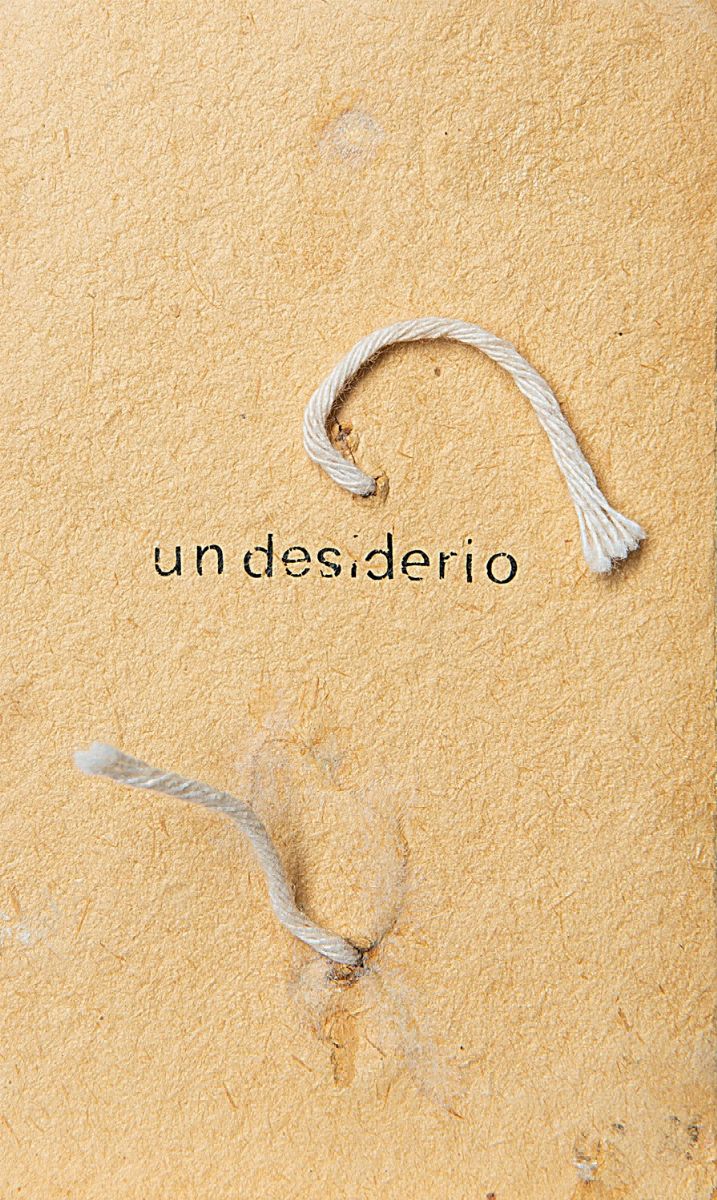Maria Lai - Senza titolo (Un desiderio), tecnica mista su legno con filo di cotone e velluto