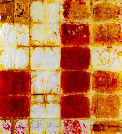 Senza titolo, tecnica mista su tela di cotone, cm 97x86
