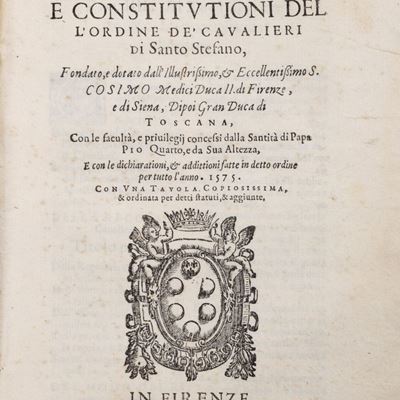Statuti e constitutioni dell'Ordine de' Cavalieri di Santo Stefano, 1577