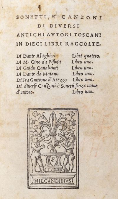 Sonetti e canzoni di diversi antichi autori toscani in dieci libri raccolte, 1527