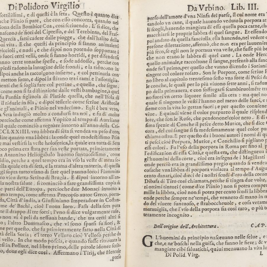 Polidoro Virgili - De gli inuentori delle cose. Libri otto, prima edizione in volgare del 1587