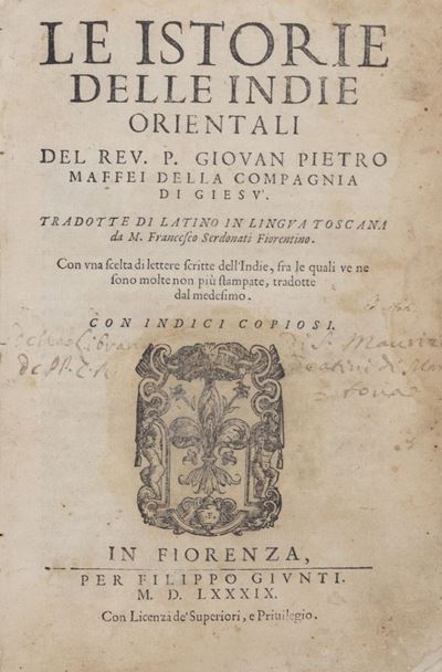 Le Istorie delle Indie Orientali, Prima edizione, Firenze, 1589