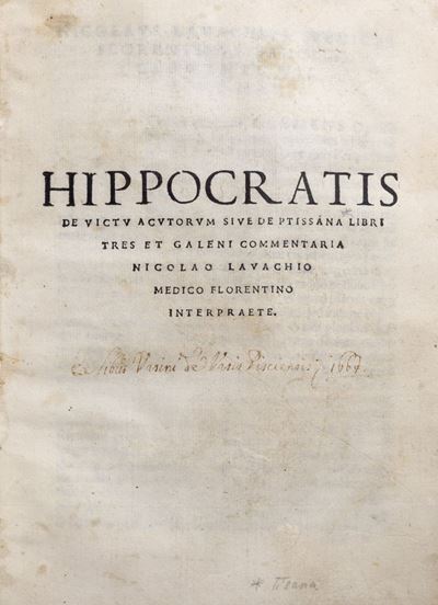 Claudio Galeno e Giovanni Arcolano, Hippocratis de victus ratione in morbis acutis