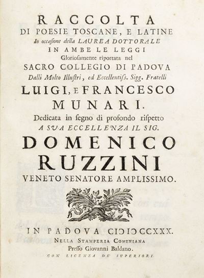 Raccolta di Poesie Toscane, e Latine