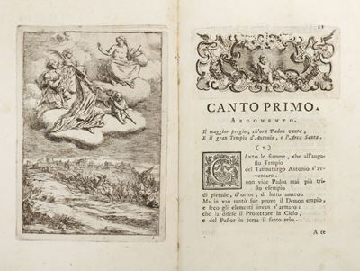 Giovanni Generoso Salomoni, L'incendio del Tempio di S. Antonio di Padova, Canti 6, 1749
