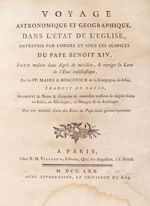 Boscovich  Ruggiero Giuseppe - Voyage astronomique et geographique