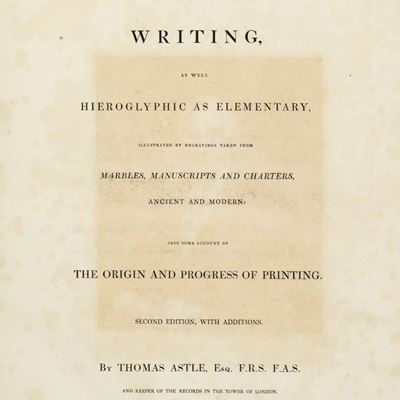 The Origin and Progress of Writing, 1803 - Copia su carta grande con 32 tavole