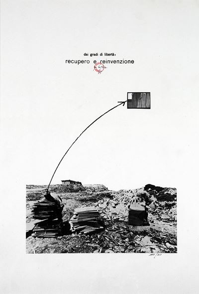 Dai gradi di libertà, recupero e reinvenzione, fotomontaggio su carta