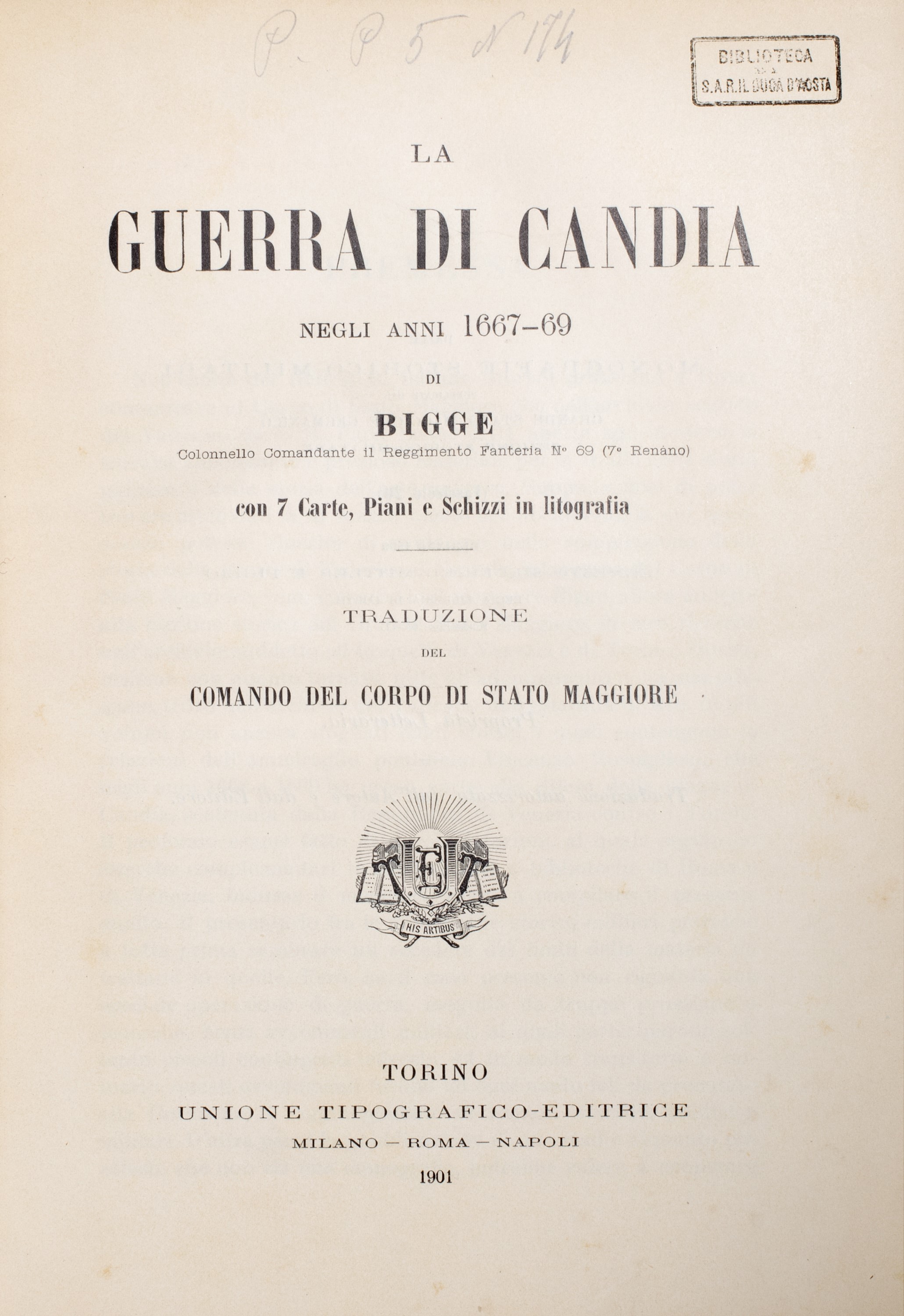 La guerra di Candia, libro con sei tavole incluse, 1901