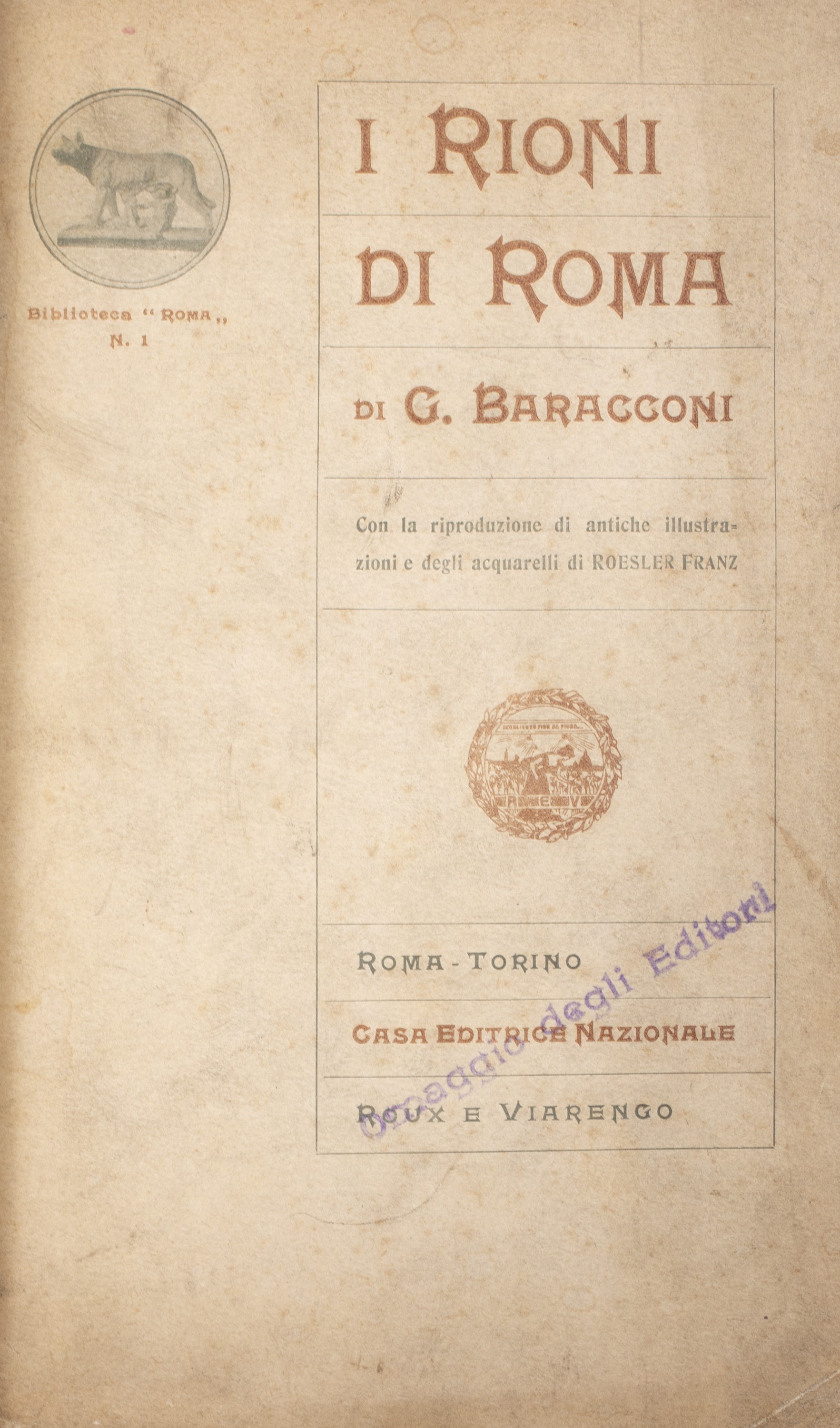 Giuseppe Baracconi - I rioni di Roma, 1905
