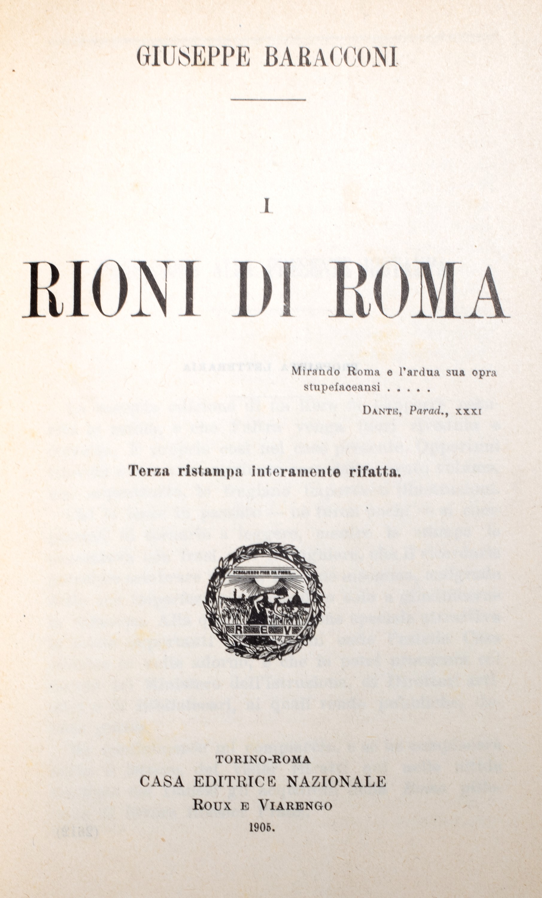 Giuseppe Baracconi - I rioni di Roma, 1905