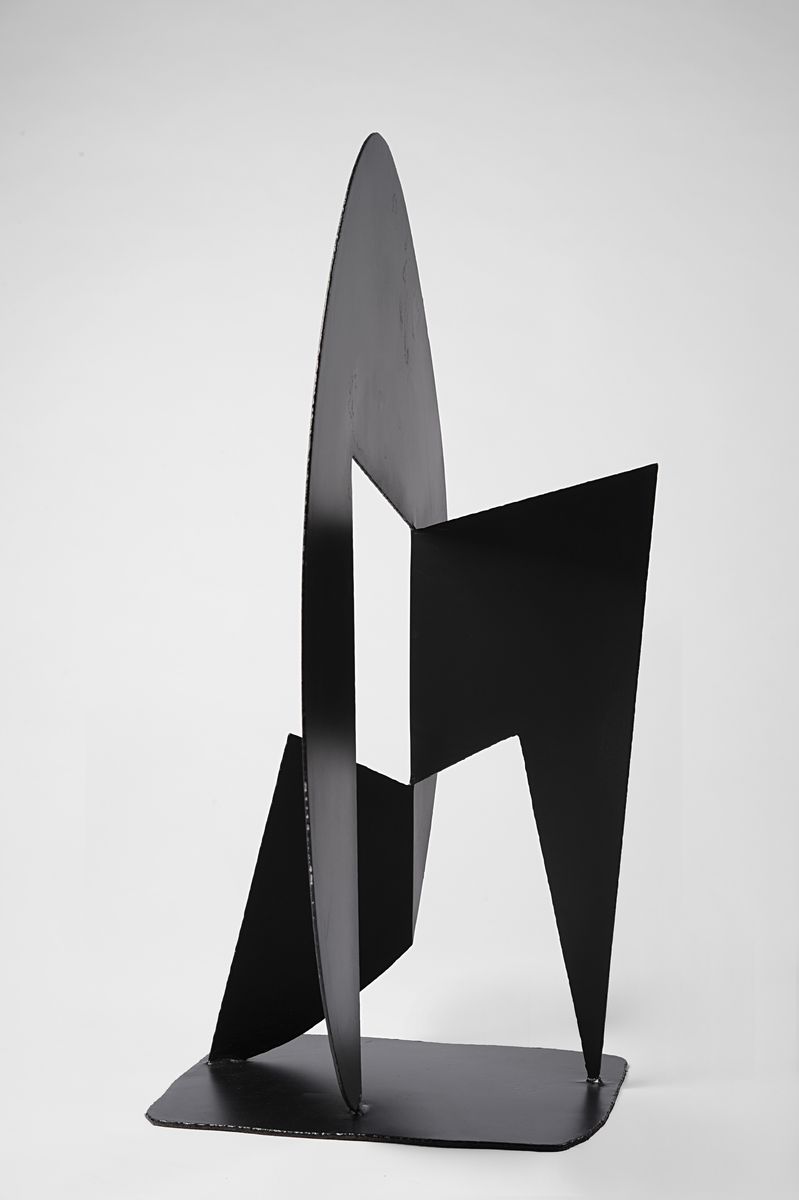 Angelo Bozzola - Funzione di forma concreta, ferro verniciato nero, 1955