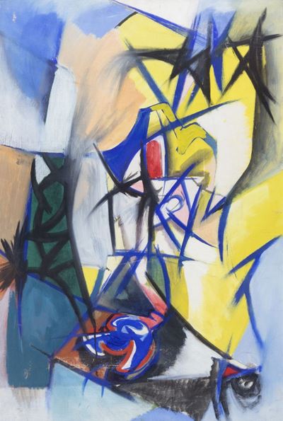 Nascita di un fiore, olio su tela