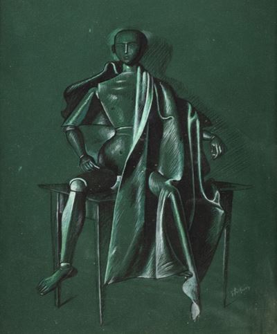 Manichino (studio di panneggio), tecnica mista su cartone